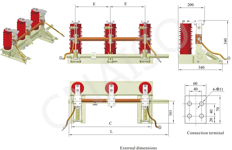 Διακόπτης γείωσης JN15 Μοντέλο 24kV Διακόπτης γείωσης εσωτερικού χώρου υψηλής τάσης