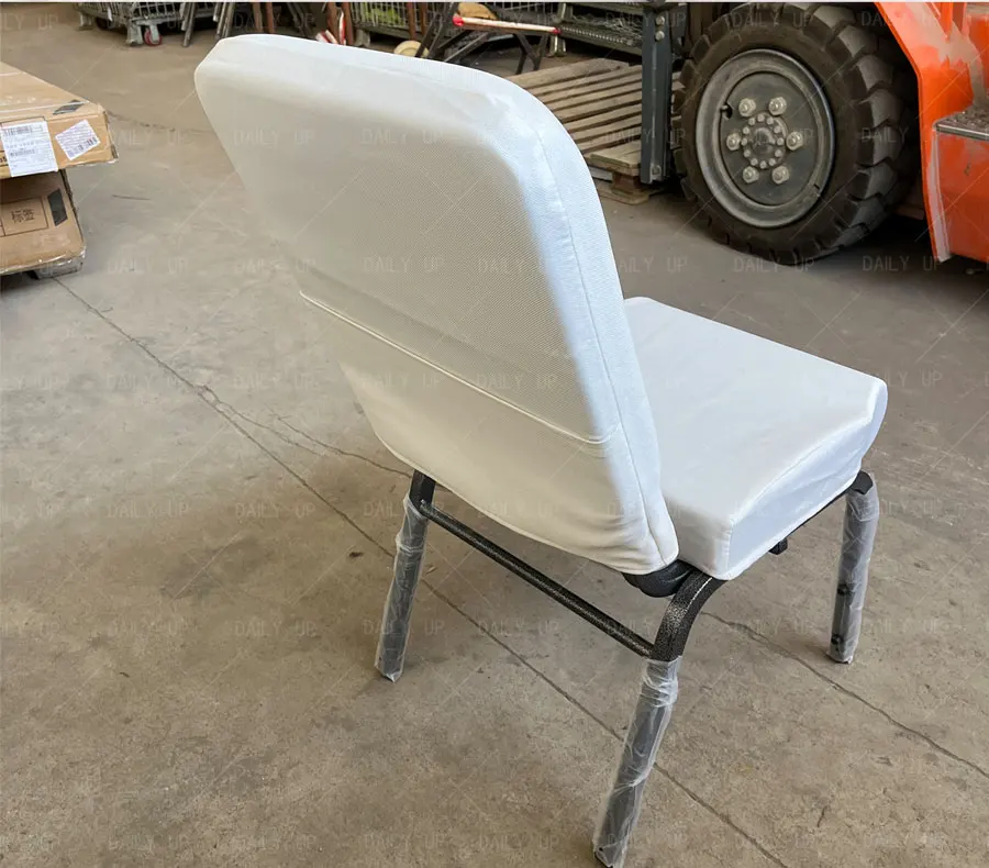 Upholstered Church Pray Chair With Armrests Metal Frame Theater Chair With Customization Logo Padded Auditorium Chair