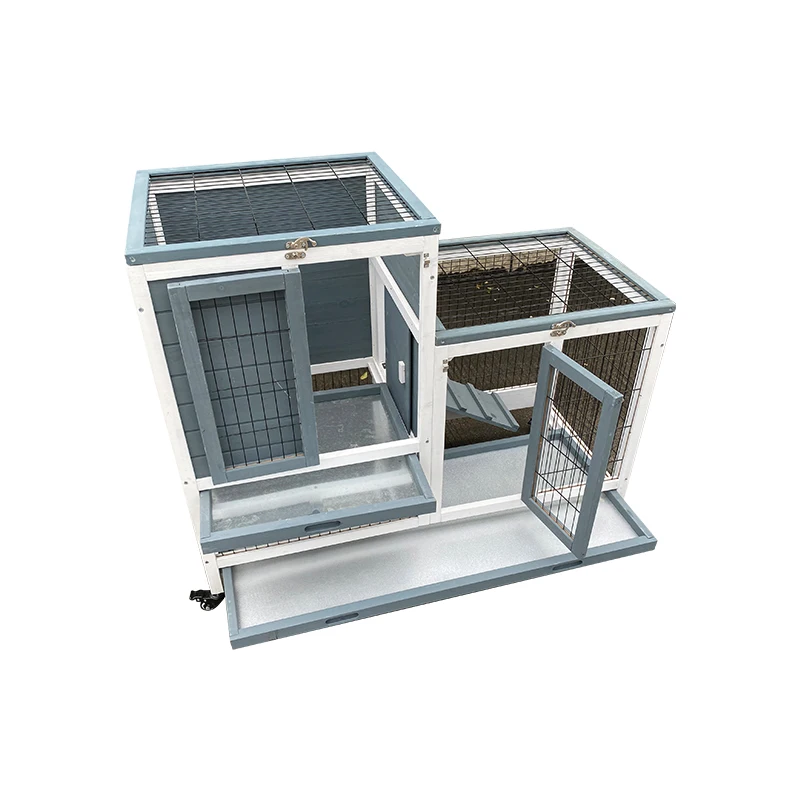 Cheap Design Hot Sale Prefabricated Custom Wooden 2 Story Castle Extrona Rabbit Hutch