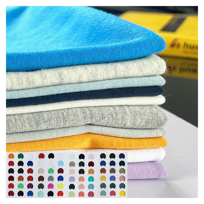 Excellent Quality 165 Gsm 95 Cotton 5 Spandex Single Knit Plain