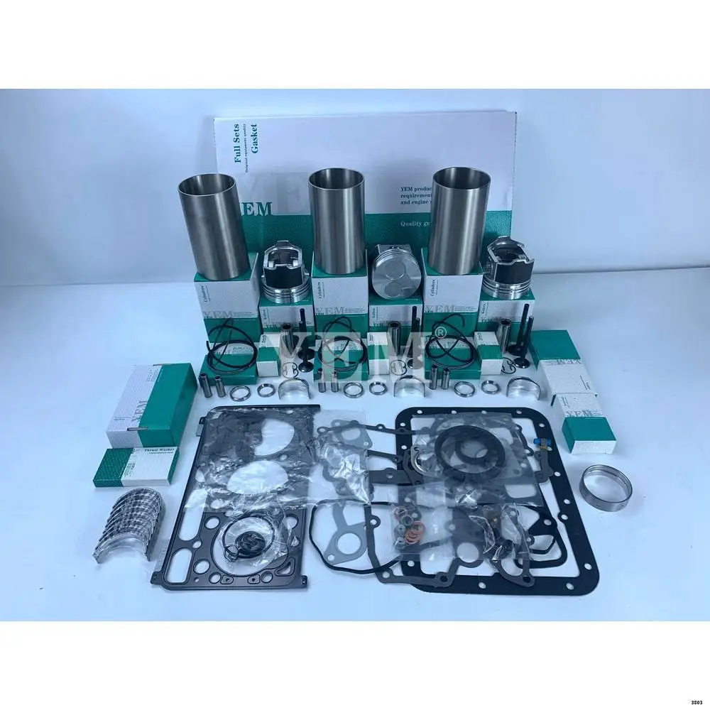 D1703 Cylinder Liner Kit for Kubota Full Gakset Kit Overhaul Gasket Set 4