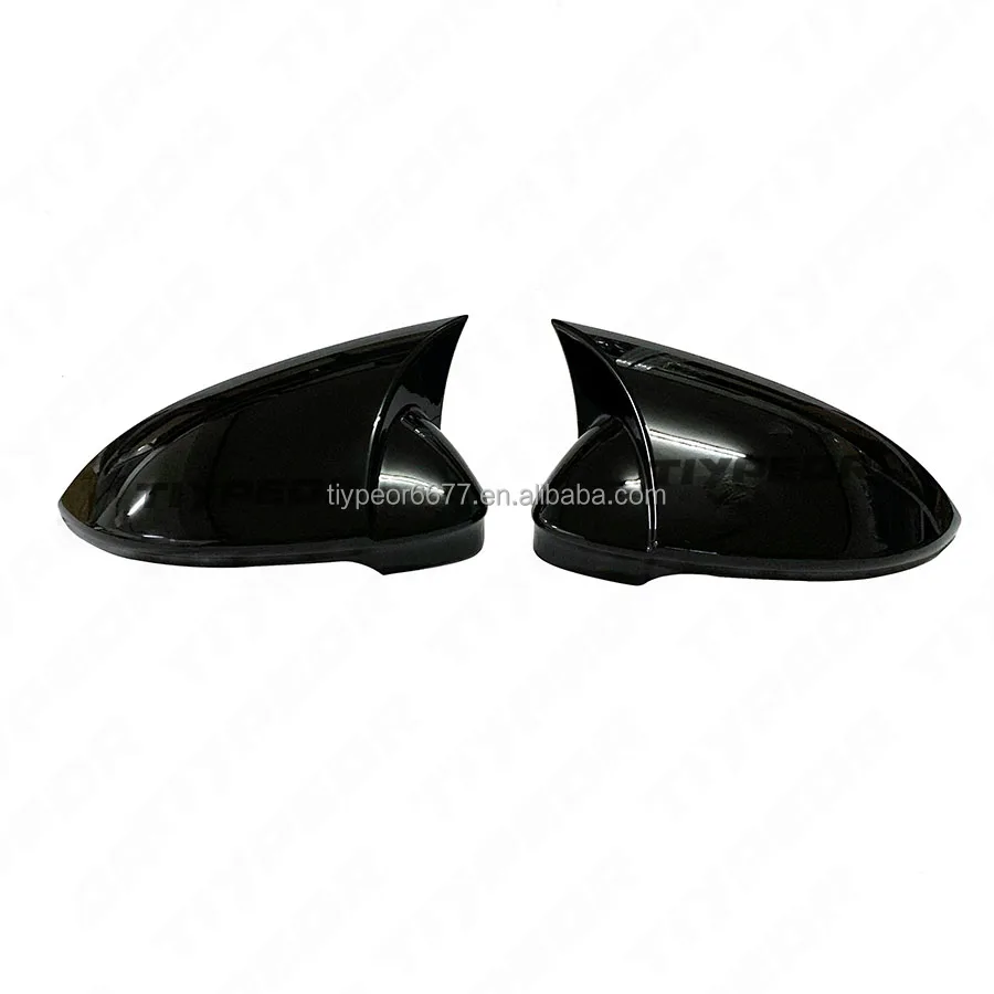 product tiypeor rearview mirror cover for vw volkswagen golf 8 2019   bat style glossy black wing mirror cap covers one pair-3