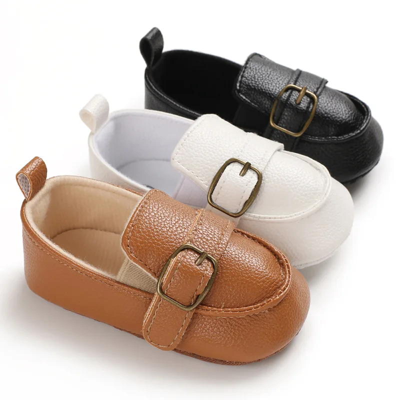 High Quality Simple Design with Button Prewalker Baby Shoes for Toddler Boy