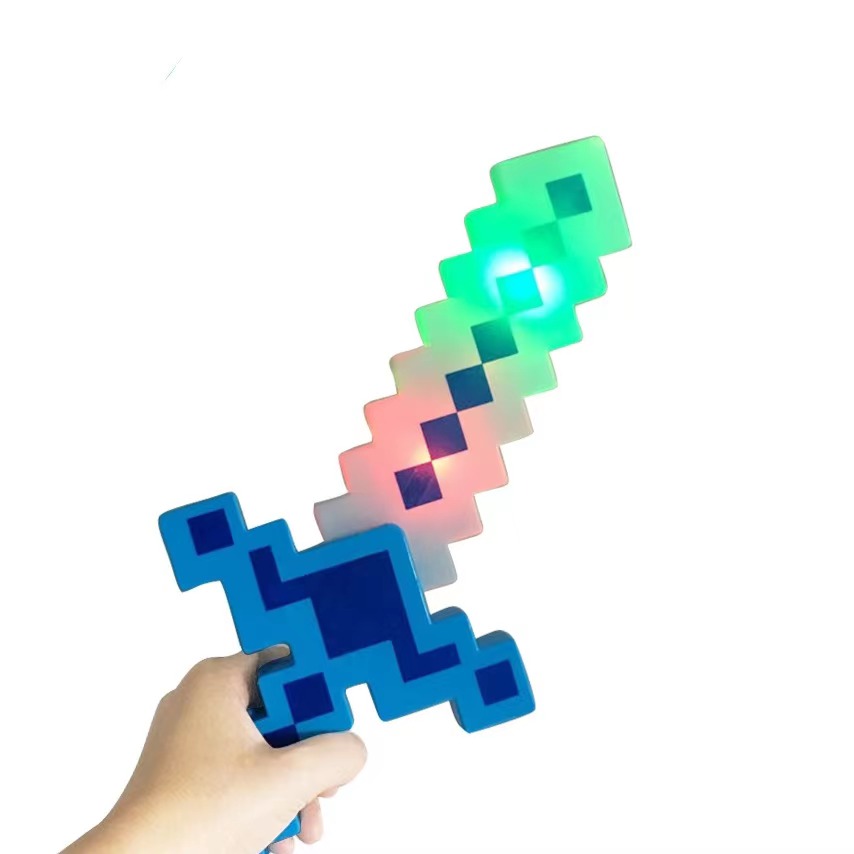 Ishine оптовая продажа, новинка, тема кибер-мир, праздничные игрушки, световой меч, игрушка, мозаичный пиксельный меч, светодиодный световой меч