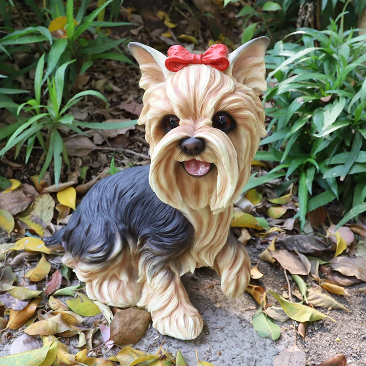 Outdoor Garden Dog Sculpture Life Size Realistic Resin Dog Statues