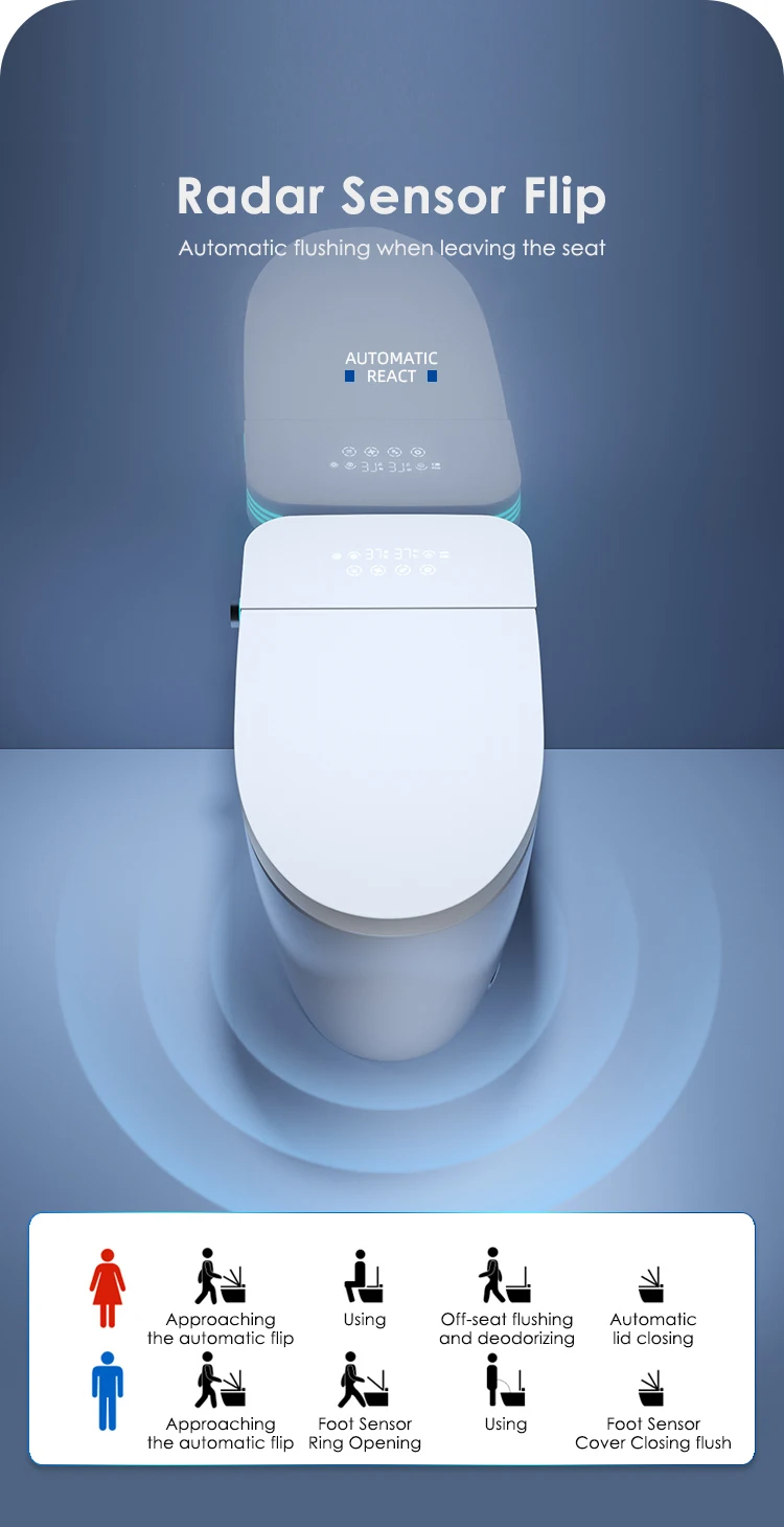 product new design intelligent toilet one piece water closet automatic toilet bowl ceramic smart intelligent wc smart toilet-14