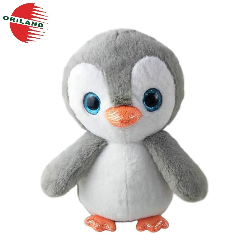 Cute Penguin Plush Toy with Scarf Glitter Big Eyes Stuffed Animal Soft Toy Doll