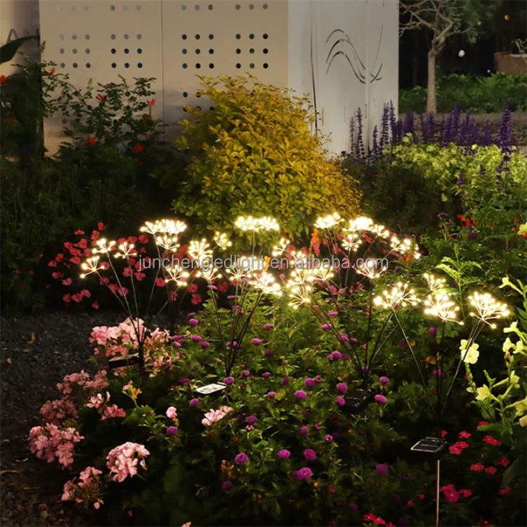 Outdoor Abs LED Security Fence Power Garden for Balcony Patio Color Changing RGB Starburst Swaying Solar Copper Wire Lights