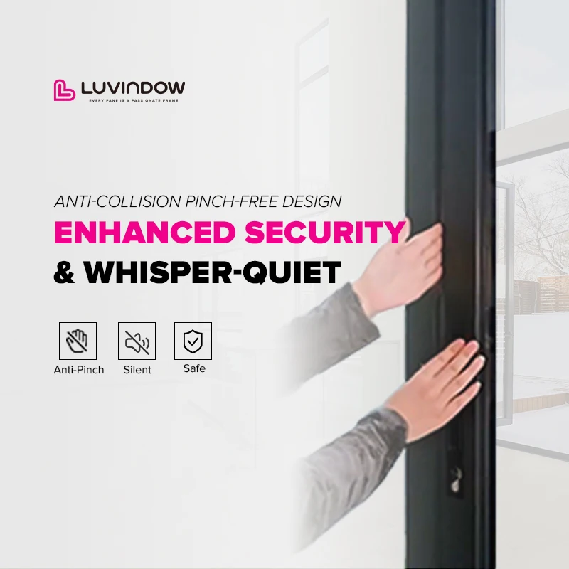 Modern Design Multi-Panel Tempered Glass Folding Door Powder Coated Aluminum Patio Sliding Door Soundproof Thermal Break Feature