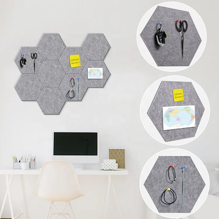 Hexagon Push Pin Board Home Office School Self Adhesive Wall Decor