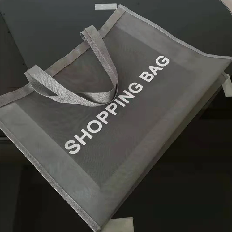 Customized Large Capacity Foldable Nylon Mesh Beach Tote Bag Medium Size Leopard Promotional Shopper Carry Bag Recyclable