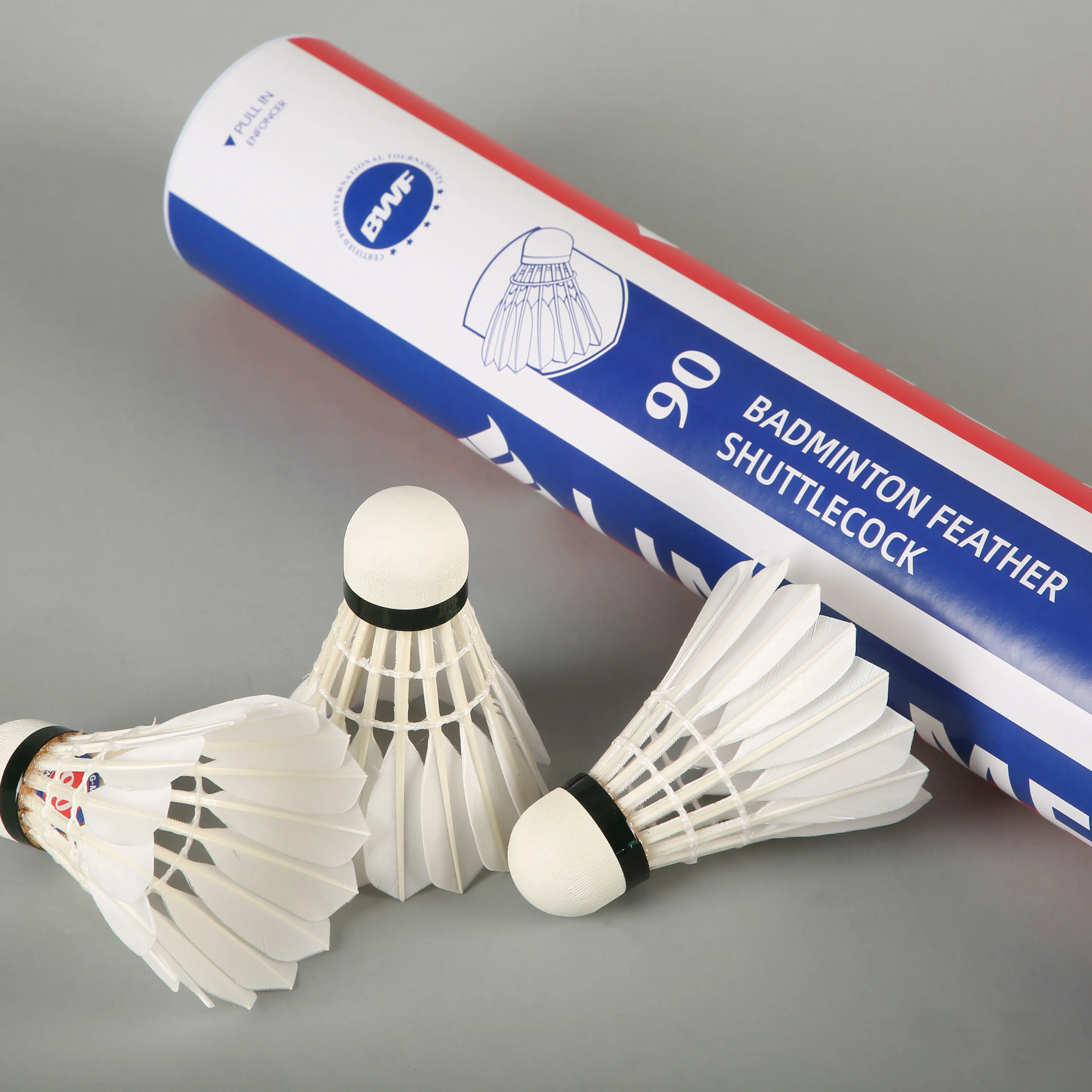 Ling Mei 90 BWF Approved Professional Tournament Class a Goose Feather Strong Anti-hitting Speed 74-79 Badminton Shuttlecock