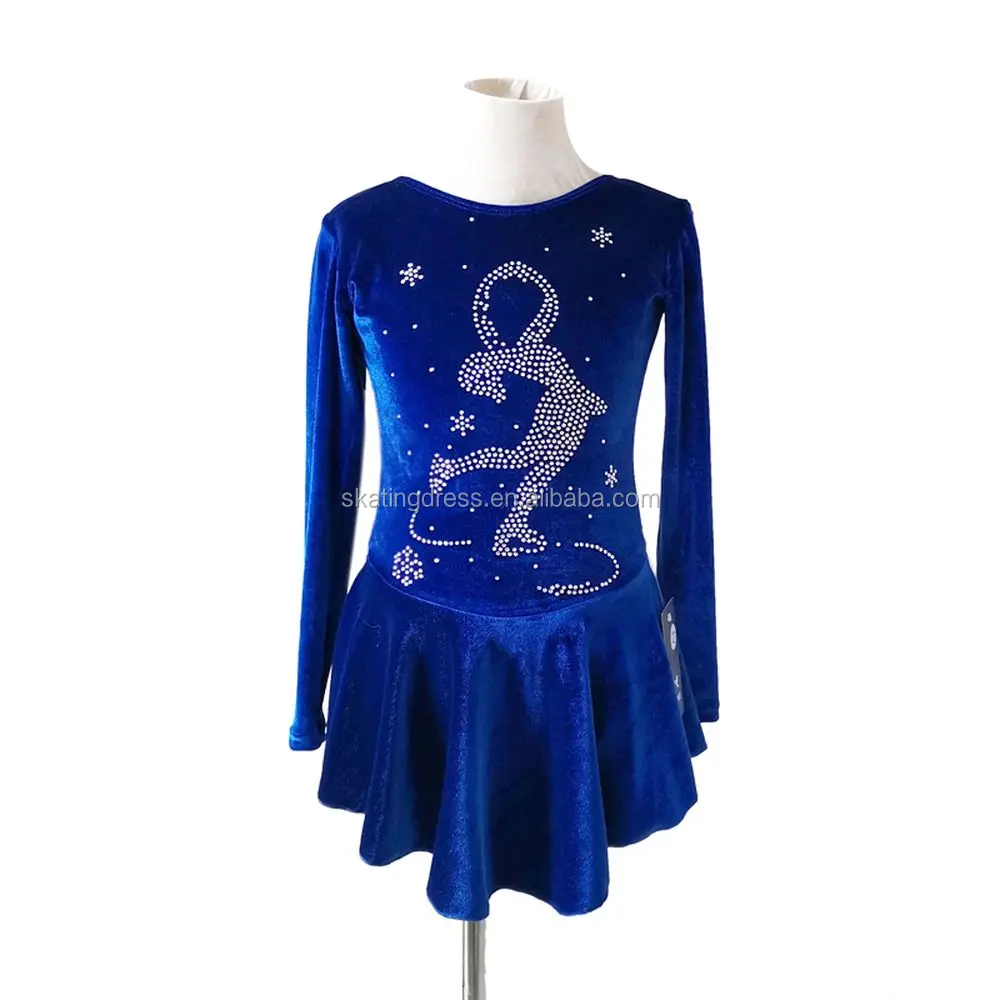 Details about   MakAmy Girl's Figure Ice Skating Full Skirt Royal Blue spandex sz8 BNWT 38 