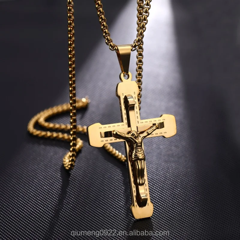 Stainless Steel Men's Big Cross Pendant 
