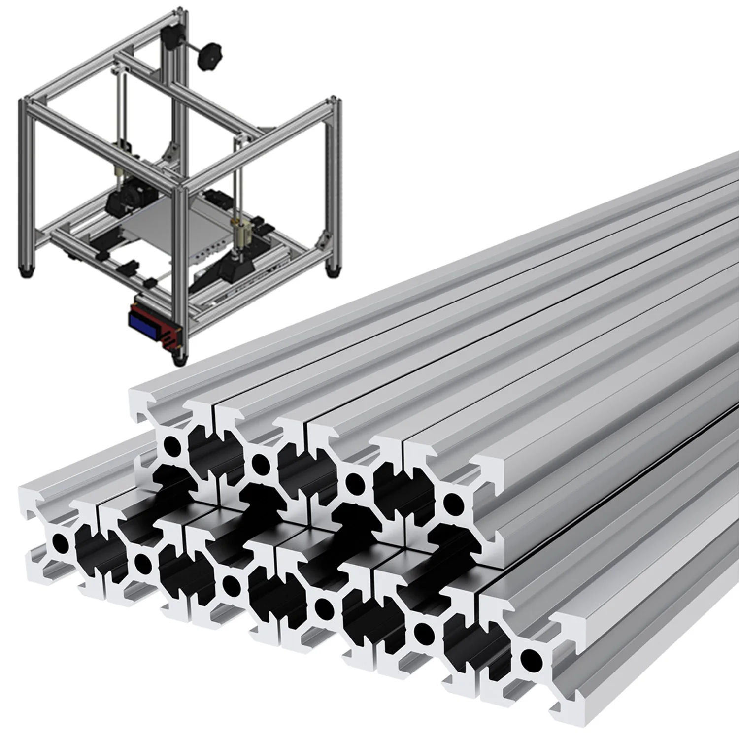 4040 T Slot Aluminum Extrusion Black Extruded  40x40 T-Slotted Framing  Anodized Linear Rail for 3D Printer Accessories Parts