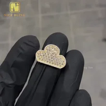 Factory Custom Made Cloud Shape Hip Hop Style Jewelry Ring Iced Out VVS Moissanite Diamond 925 Sterling Silver Men Women Rings