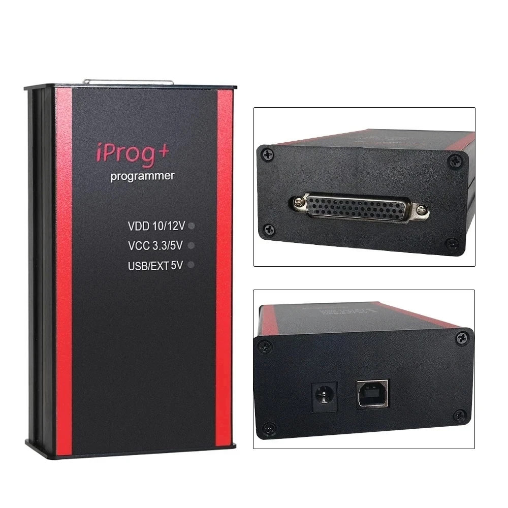 IPROG PRO V87 V89 with 7 Adapters Support IMMO SRS Reset Mileage Correction ECU Key Programmer Tool