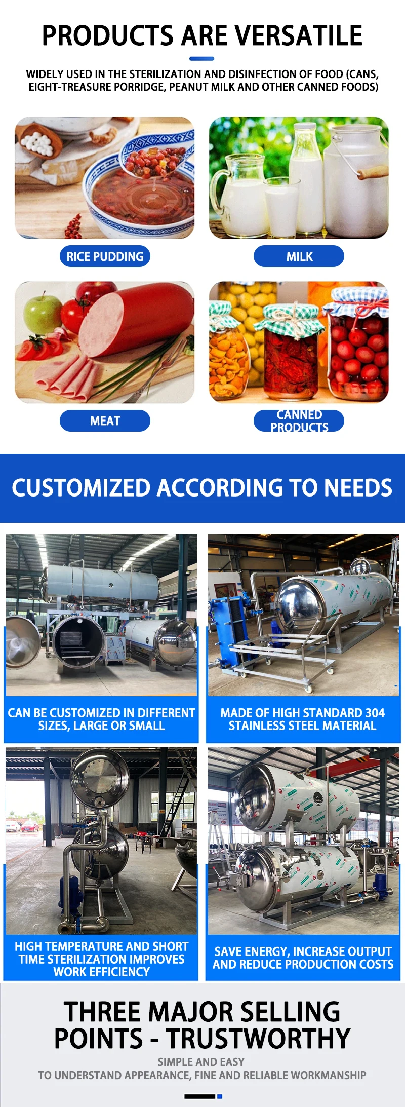 High Quality Pasteurization Pot Type Sterilizer Tinplate Cans