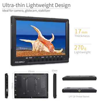 FEELWORLD FW759 Field Monitor for Camera Assistant, Waveform Vectorscope, Audio Level, ODM/OEM Manufacturer detail image