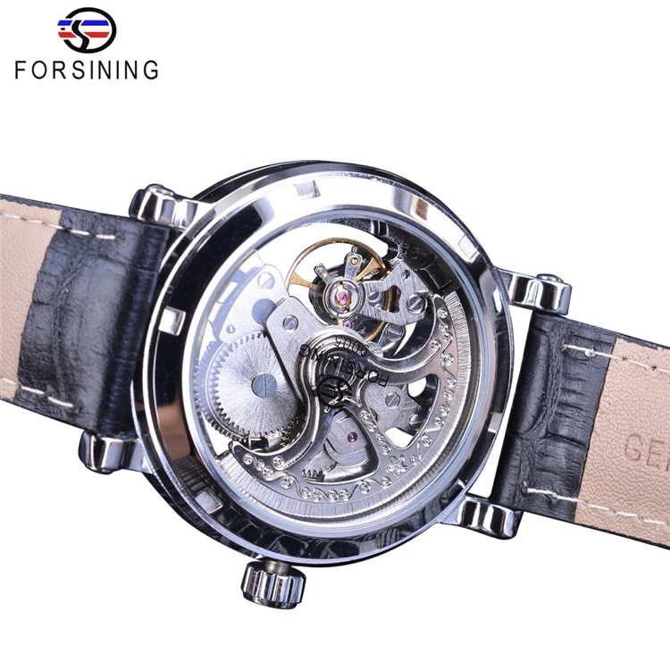FORSINING GMT1081 Luxury Golden Watches with Leather Band