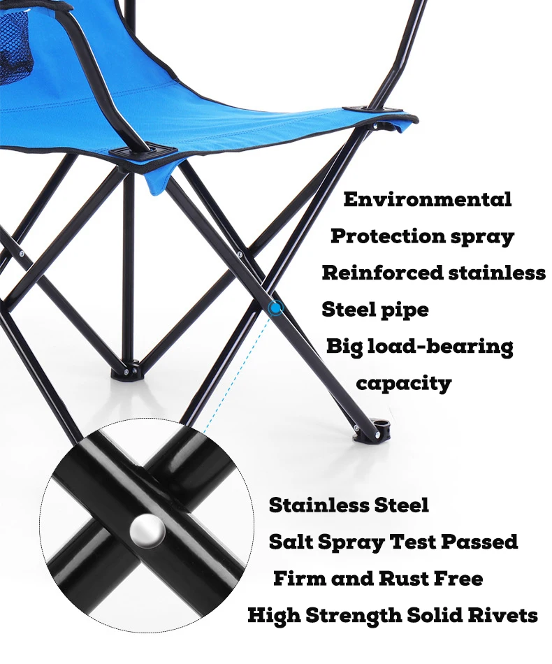 Durable Beach Chair Foldable Portable Folding Camping Chair Camp Beach