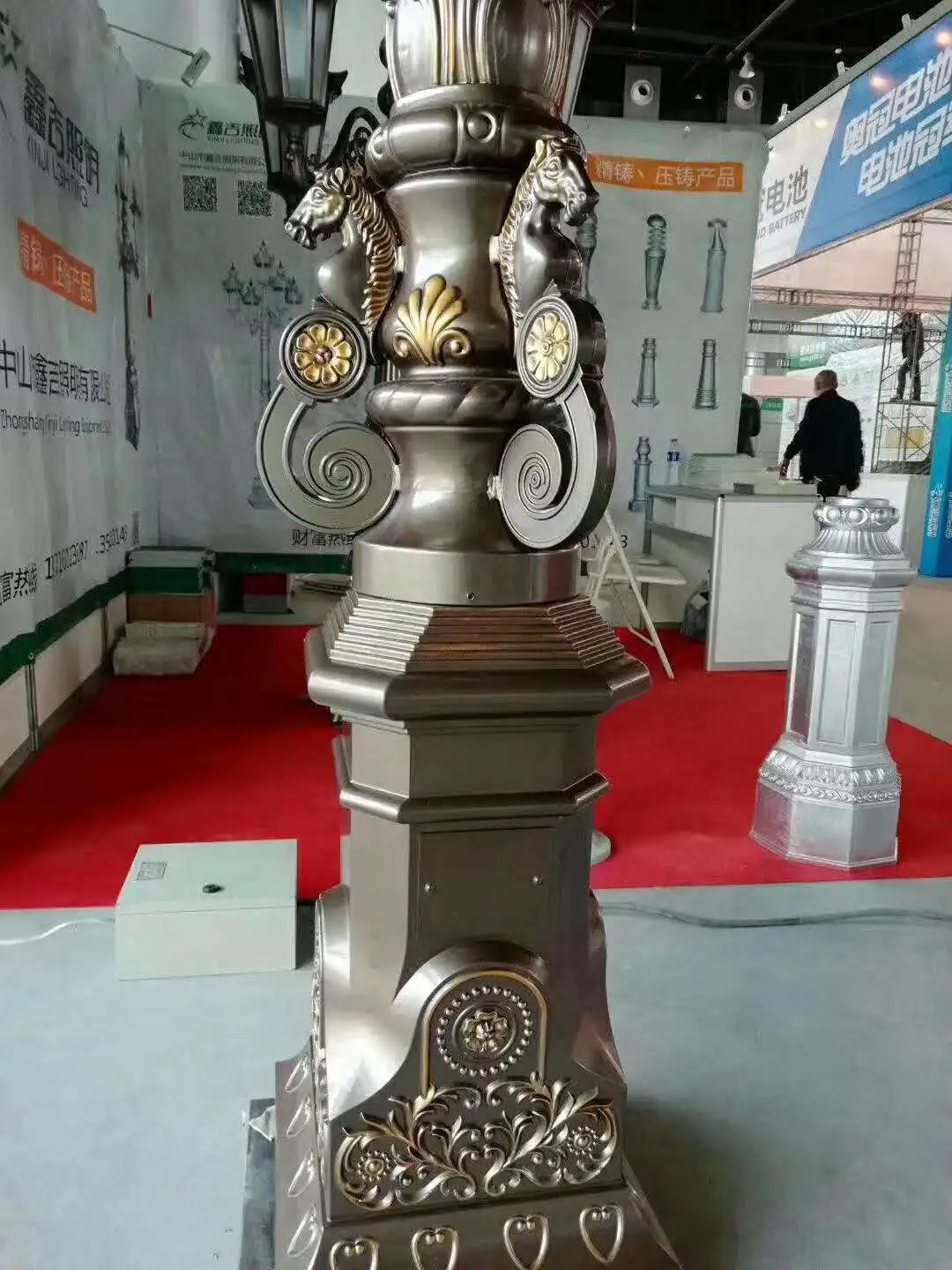 3.8m 5 head classic simple unique custom garden square main gate outdoor lamp post lights for pillars