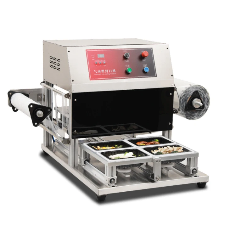 New Multi-Function Bento Packaging Machine for Restaurant Takeaway Paper Fruit Fish Food Lid Tray Sealer