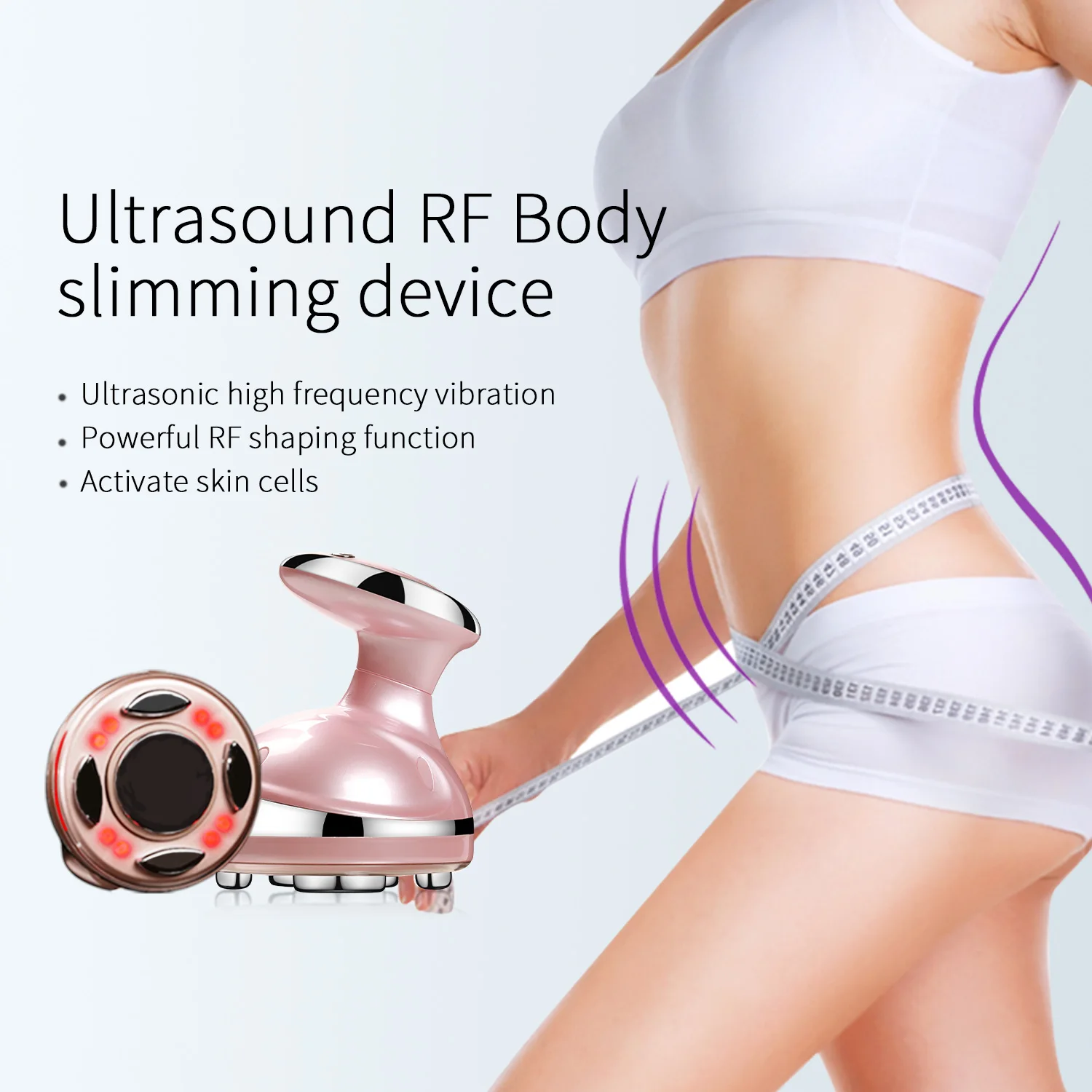 Собственная торговая марка, лучшая быстрая горелка жира, вибрация, ультразвуковая светодиодная световая терапия, гальваническая спа для домашнего использования, потеря веса, похудение для женщин