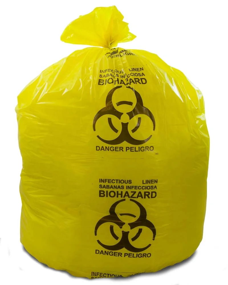 HDPE Autoclavable Disposal Infectious Bag Puncture Resistant  Medical Clinical Waste Bag Biohazard Waste Bag