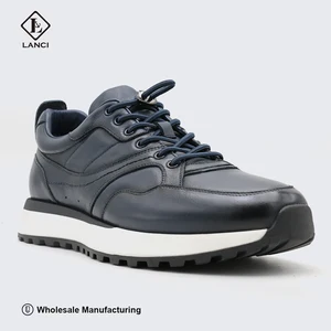 LANCI  Oem Shoes Manufacturers Custom Retro Walking Style Men Shoes Sneakers Leather Shoes Calfskin