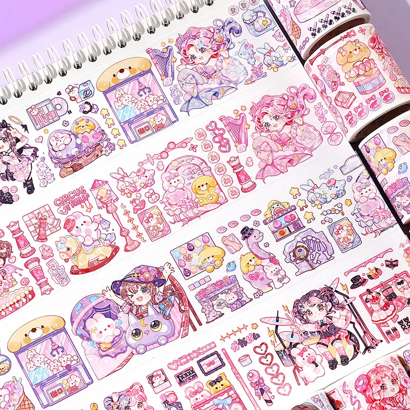 Simno Custom Printed Self Adhesive Decorative Bullet Journaling Washi Tapes Set for Scrapbooking