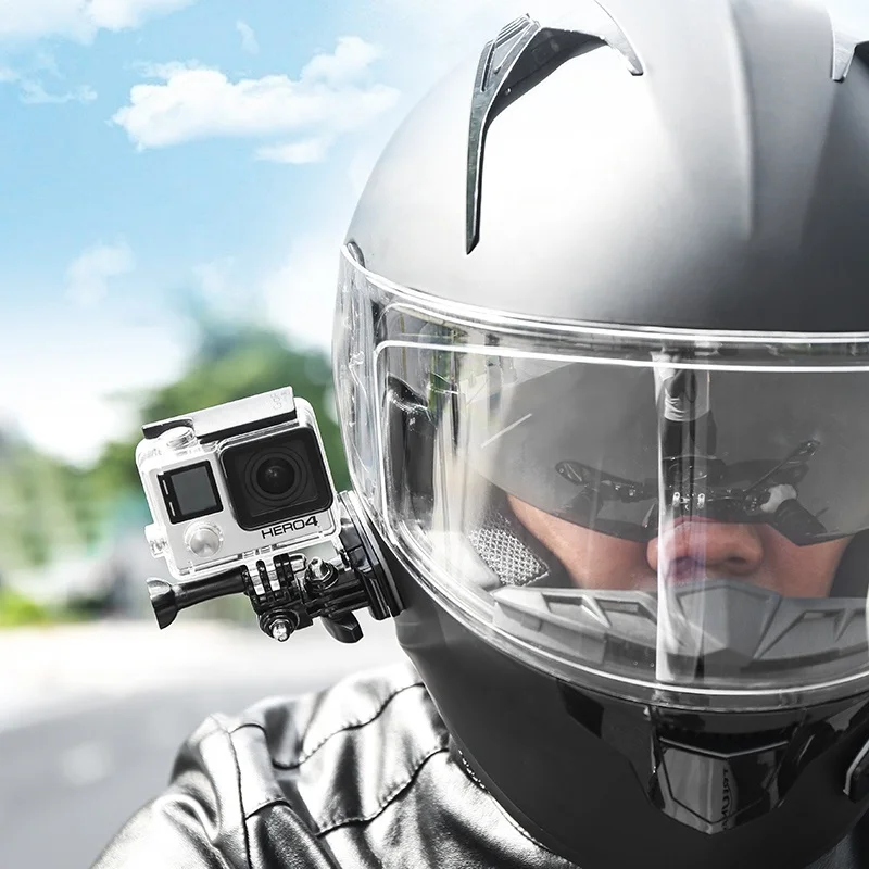 Helmet Camera Accessories for Go Pro Motorcycle Helmet Bracket Bicycle Adjustable Buckle for Go Pro 9 8 Action Camera Mount