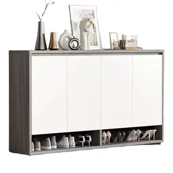 Solid Wood Plywood MDF Custom Shoe Rack Large Capacity  Adjustable Storage Cabinet Luxury Shoe cabinet