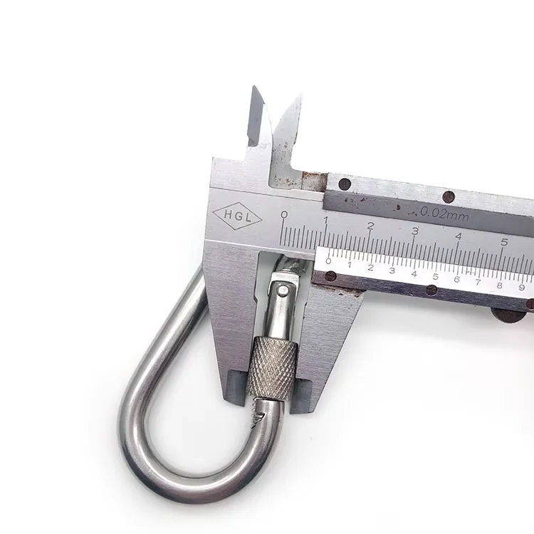 Stainless Steel Snap Hook with Screw Lock Heavy Duty Spring Buckle for Rock Climbing,Outdoor
