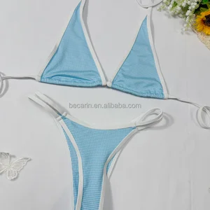 OEM Custom 2026 Waterproof Eco-Friendly Quick Dry Brazilian Bikini for Women Solid Spandex/Nylon Swimwear & Beachwear Sets