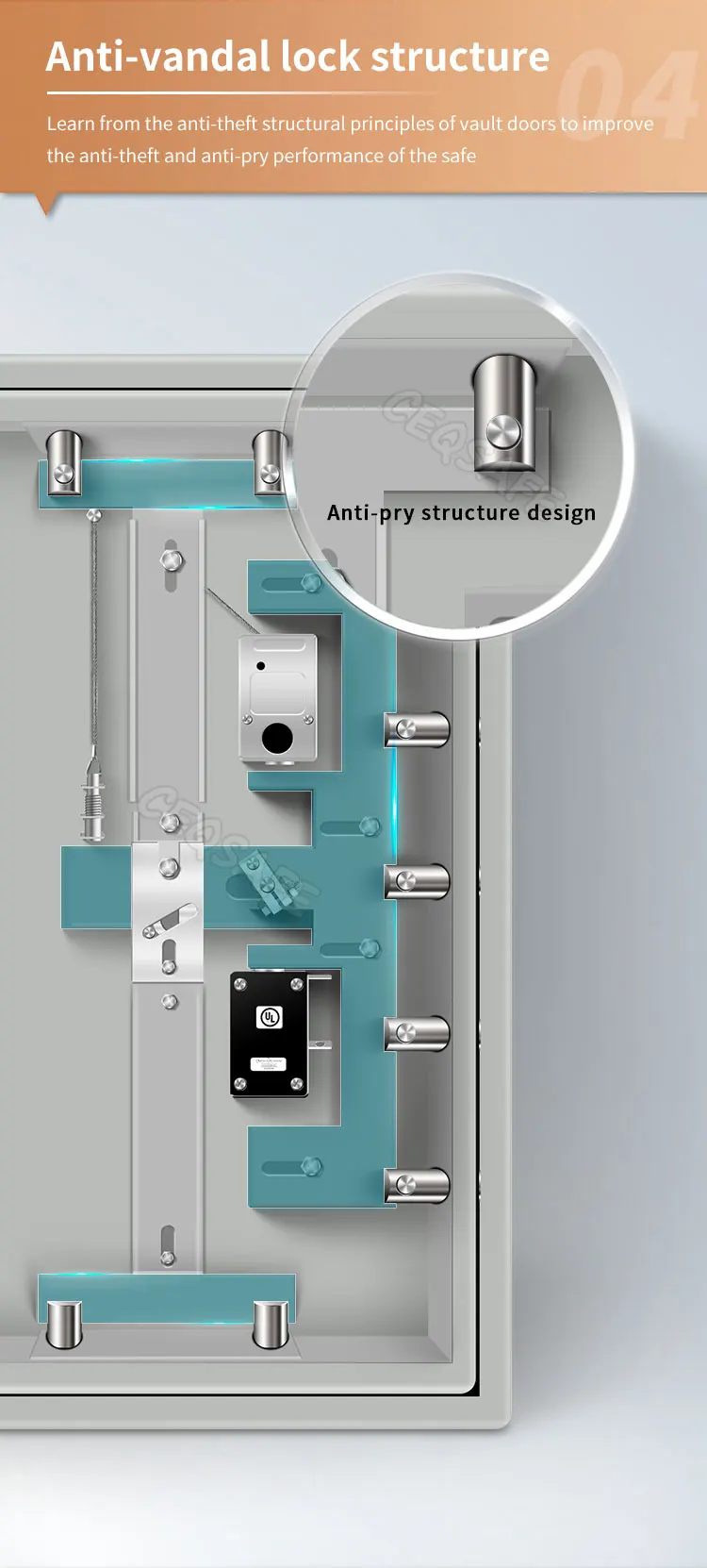 CEQSAFE Combination Lock Fire Resistant Big Stash Firearm Chubb Safe Hotel Box Security Home Fireproof Safe Chubb Safes details