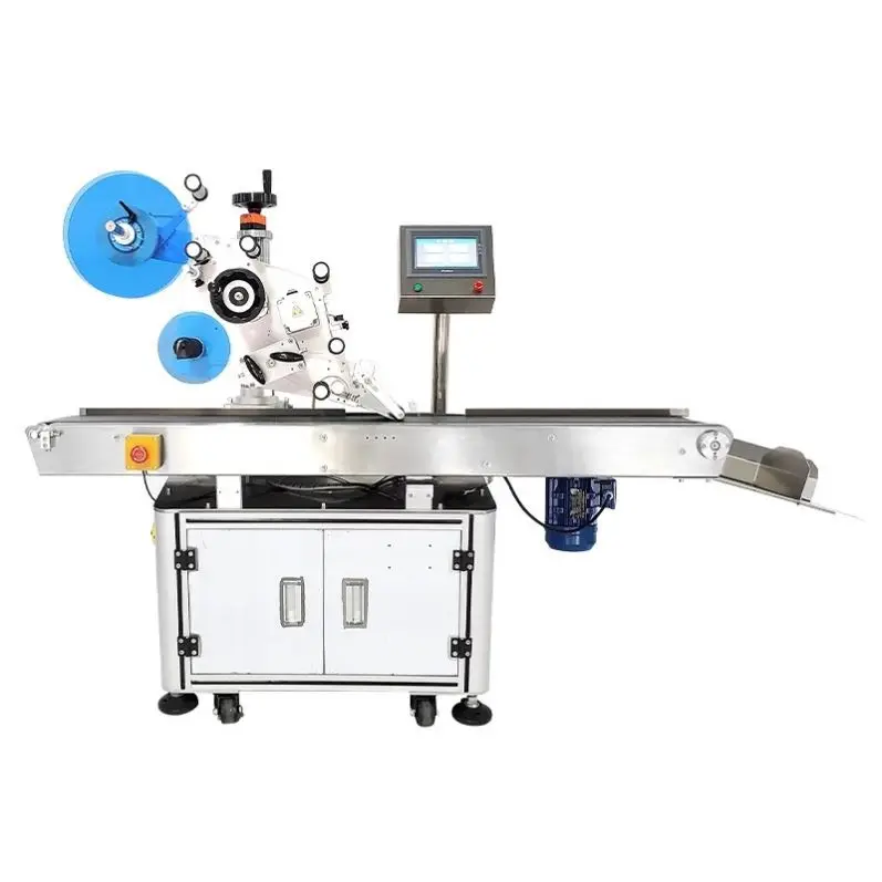 TEBAK Automatic High-speed Plastic CD DVD Flag Pouch Pet Bag Flat Box Carton Bag Self-adhesive Flat Labeling Machine
