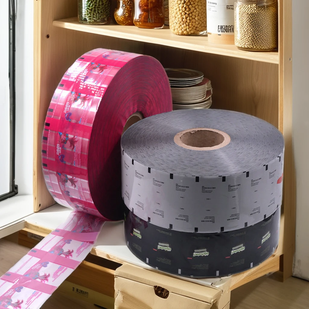 Individuell bedruckte Kunststoffbeutel-Rollenfolie, laminierter flexibler Verpackung für Lebensmittel, automatische Sachet-Rollenfolie