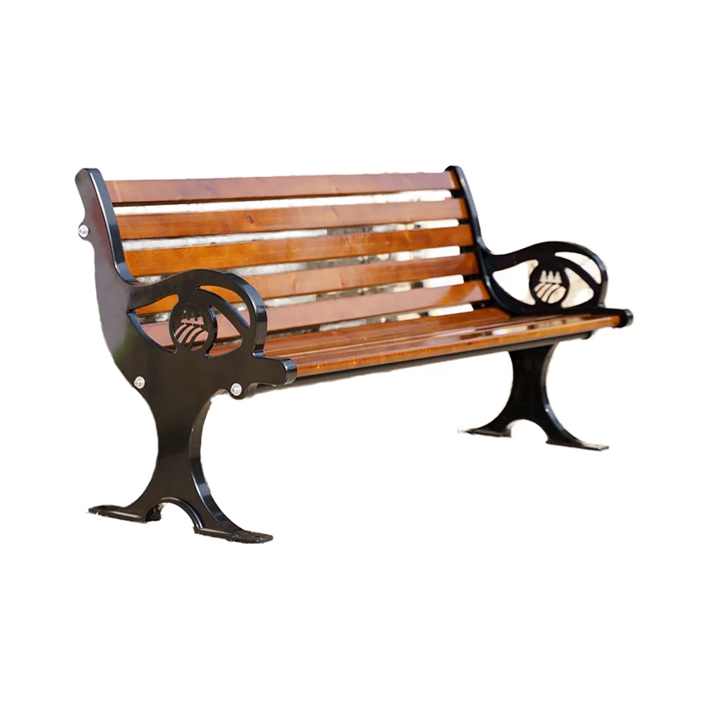 Solid wood park bench anti-corrosive wood design outdoor park chair bench