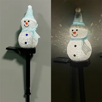 Customized Modern Outdoor Solar Christmas Light IP65 Rated Snowman Patio Light Decor for Lawn Ground Use