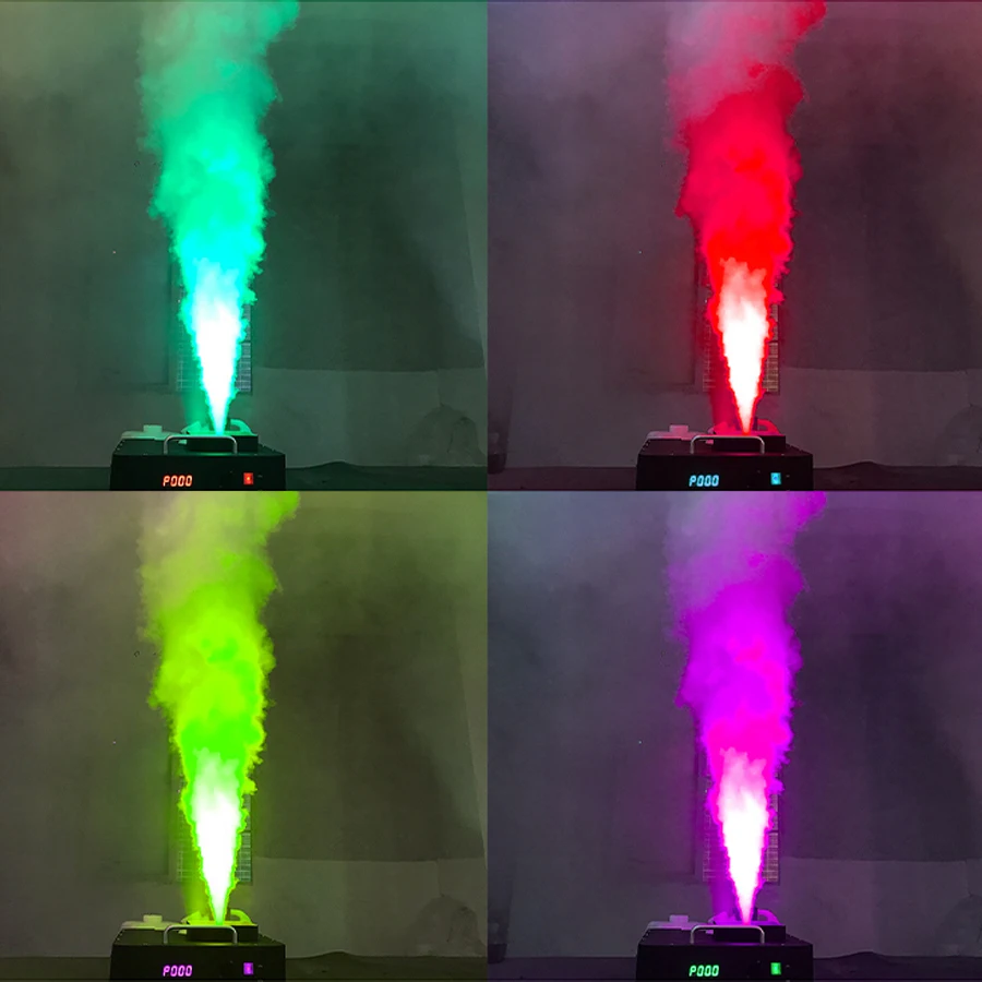 Macchina del fumo da 1500 W DMX RGB 24 LED Effetto luce da palco Spruzzatore verticale remoto_voghion.com