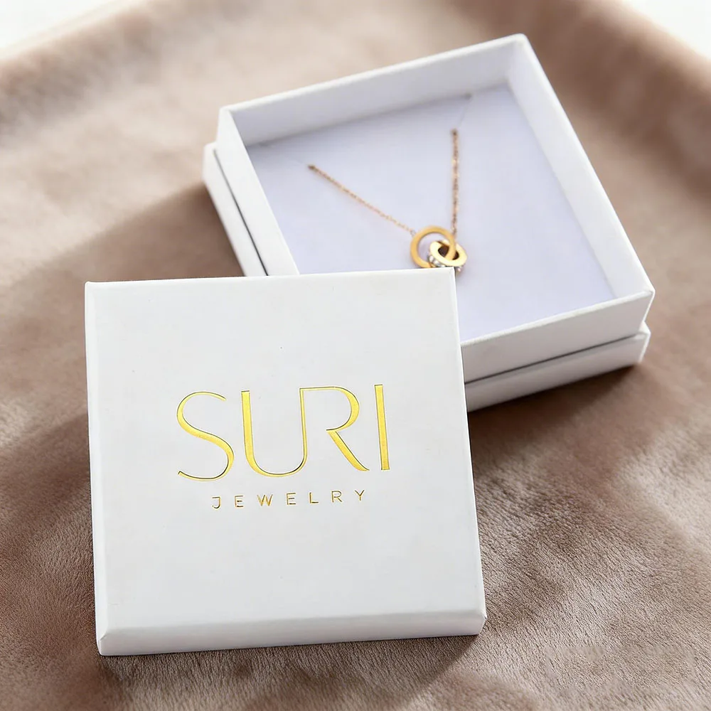 Coffret à Bijoux à Tiroirs en Papier Rigide Recyclable - Personnalisable avec Logo pour un Rangement Élégant (Couleur Bleue)