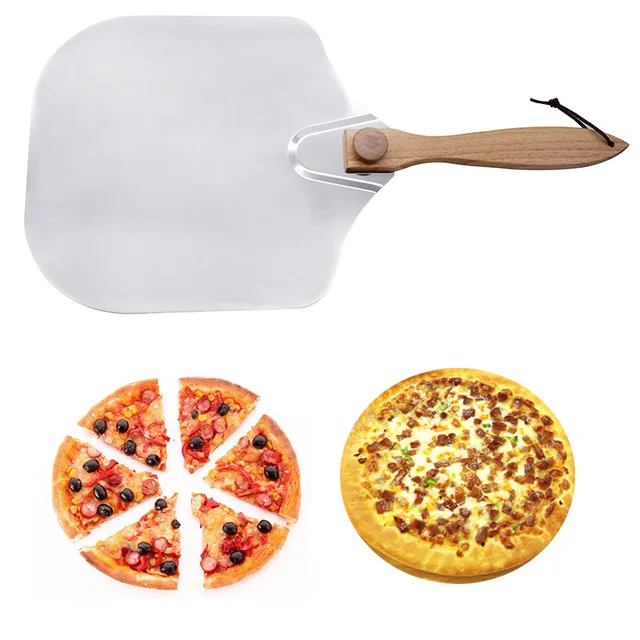 RUNWIN Aluminium Pizza Peel  Pizza Spatula for Oven with Foldable Wood Handle