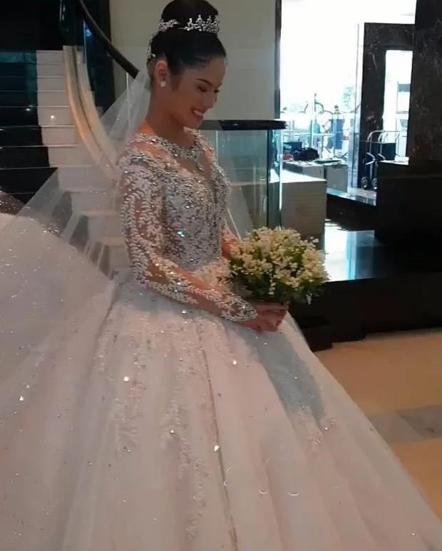 NE100 China Tailored Made Design Customize Pure White  Bride Bridal Gown Wedding Dresses As Customer's Pictures