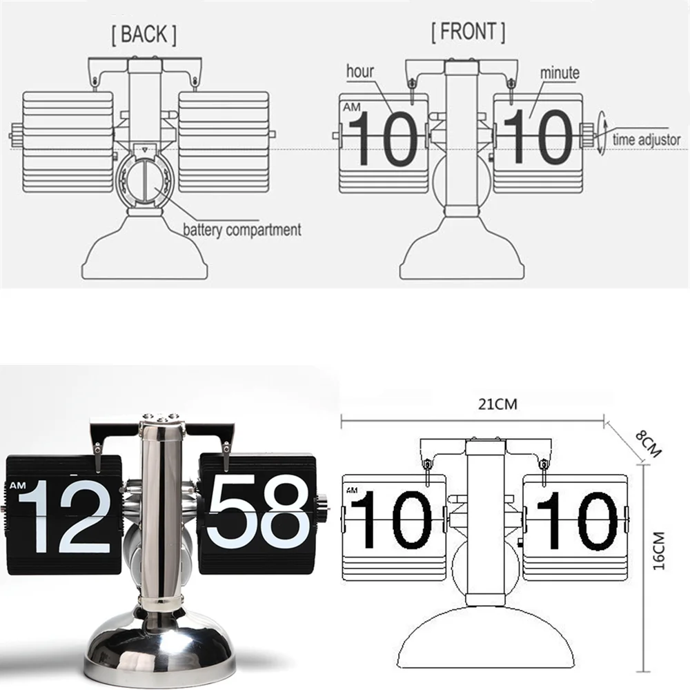 Digital Reverse Clock Auto Flip Digital Clock - Retro & Creative Home Decors