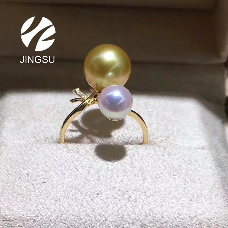 Bague En Or 18 Carats Massive Avec Perle Akoya - Occasion - Bijou Précieux