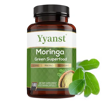 Private Label Moringa Green Superfood Vegetarian Capsules Balance Blood Pressure Boost Immunity Reduce Blood Lipid