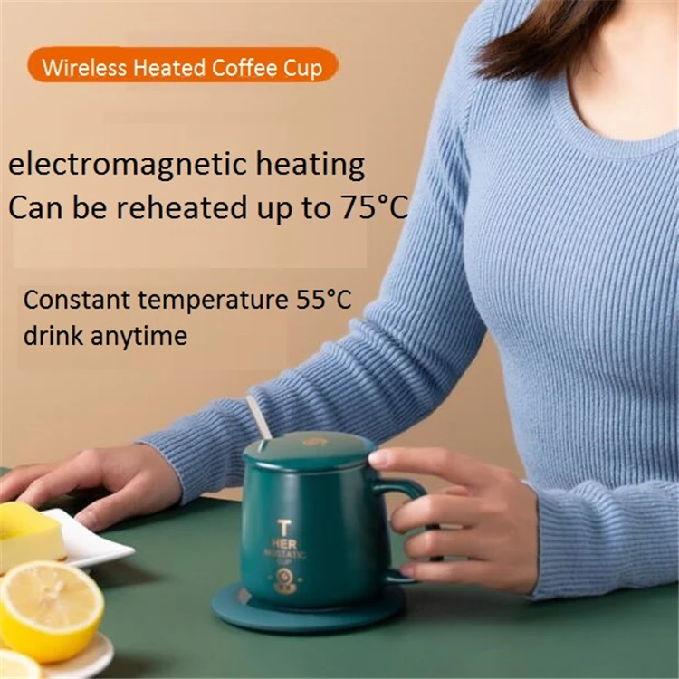 Aihpo8 Smart Mug Temperature Control Self Heating Ceramic Warmer 14oz