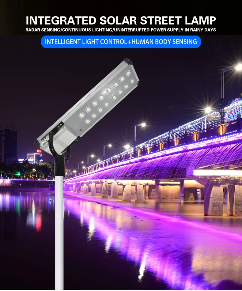LED Light Source All-In-One Solar Lamp with 25.6V 32Ah Battery Capacity