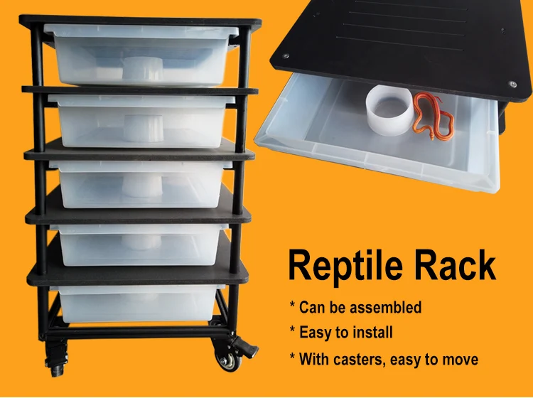 Reptile Basics Breeding Rack With Tub,Snake Gecko Lizard Customizable